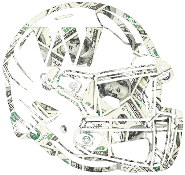 Washington Commanders Football Helmet Money Print Premium DieCut Vinyl Decal PICK SIZE