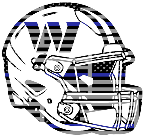 Washington Commanders Football Helmet Thin Blue Line American Flag Premium DieCut Vinyl Decal PICK SIZE