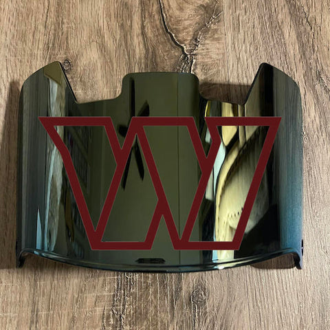 Washington Commanders Redskins Full Size Football Helmet Visor Shield Gold Iridium Mirror w/ Clips - PICK LOGO COLOR