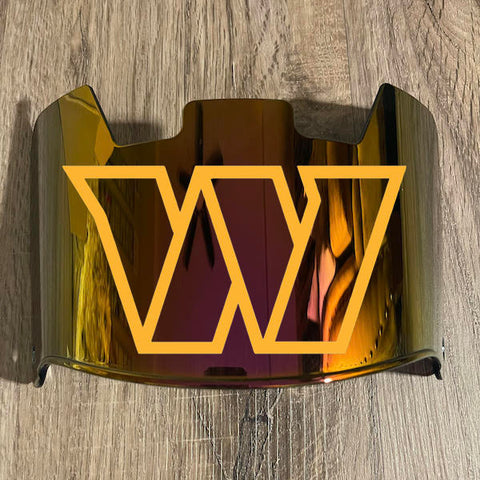 Washington Commanders Redskins Full Size Football Helmet Visor Shield Red Iridium Mirror w/ Clips - PICK LOGO COLOR