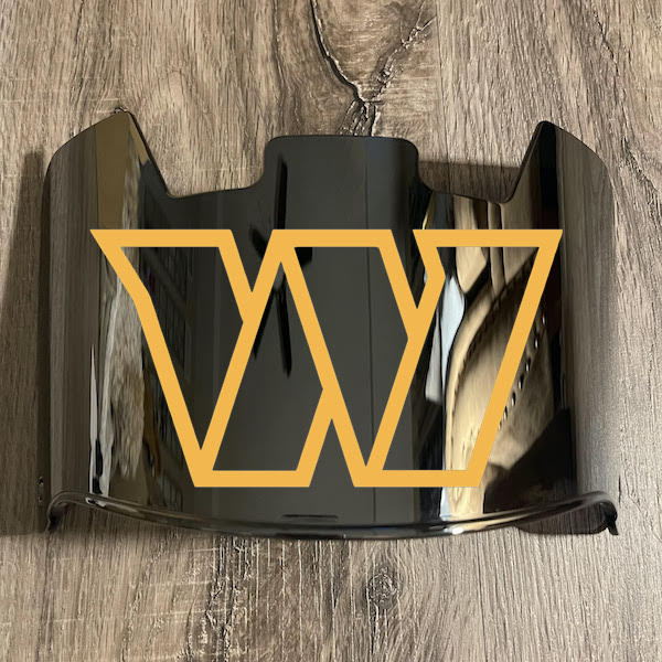 Washington Commanders Redskins Full Size Football Helmet Visor Shield Silver Chrome Mirror w/ Clips - PICK LOGO COLOR