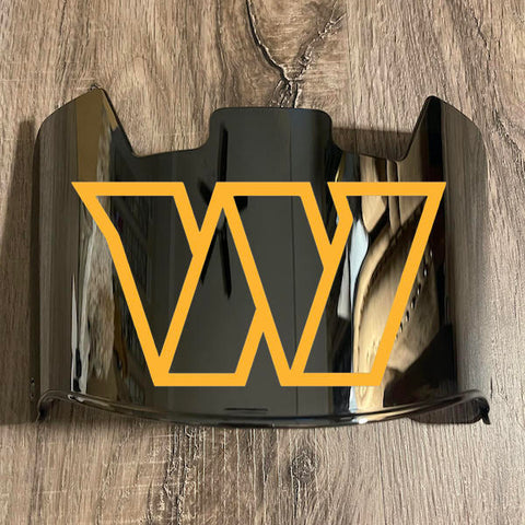 Washington Commanders Redskins Full Size Football Helmet Visor Shield Silver Chrome Mirror w/ Clips - PICK LOGO COLOR