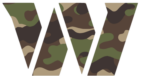 Washington Commanders Woodland Camo Camouflage Team Logo Premium DieCut Vinyl Decal PICK SIZE