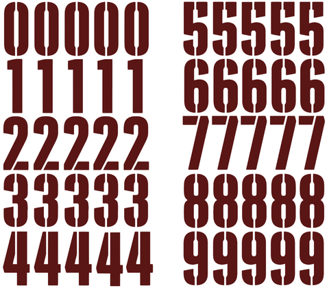 Washington Commanders Jersey Style Vinyl Number Decal Sheet Set of 50 #0-9 - Pick Color & Size