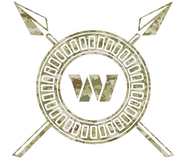 Washington Commanders Salute to Service Shield & Spear Logo Camouflage Camo Vinyl Decal PICK SIZE