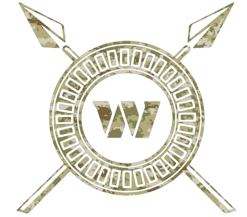 Washington Commanders Salute to Service Shield & Spear Logo Camouflage Camo Vinyl Decal PICK SIZE