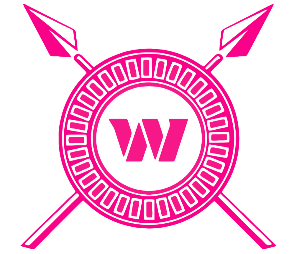 Washington Commanders Hot Pink Shield & Spear Logo Premium DieCut Vinyl Decal PICK SIZE