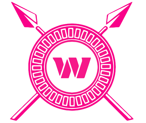 Washington Commanders Hot Pink Shield & Spear Logo Premium DieCut Vinyl Decal PICK SIZE