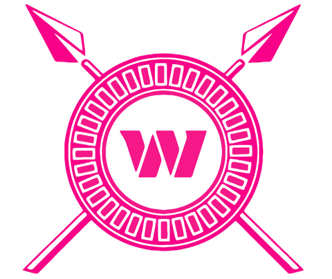 Washington Commanders Hot Pink Shield & Spear Logo Premium DieCut Vinyl Decal PICK SIZE