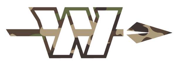 Washington Commanders Woodland Camo Camouflage Spear Logo Premium DieCut Vinyl Decal PICK SIZE