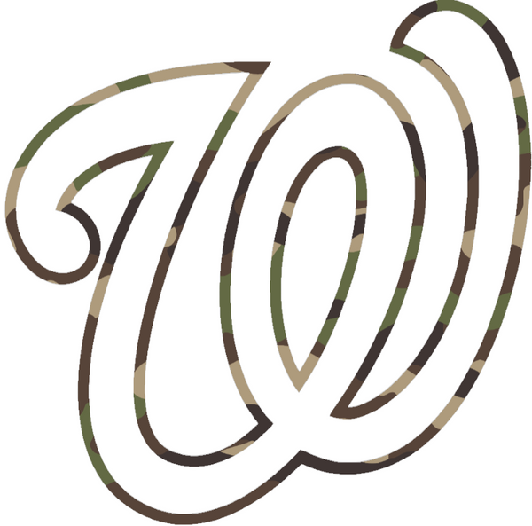 Washington Nationals Woodland Camo Camouflage Alternate Logo Premium DieCut Vinyl Decal PICK SIZE