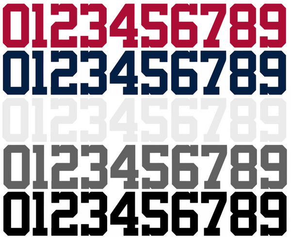 Washington Nationals Baseball Helmet Jersey Style Vinyl Number Decal Sheet Set of 50 #0-9 - Pick Color & Size