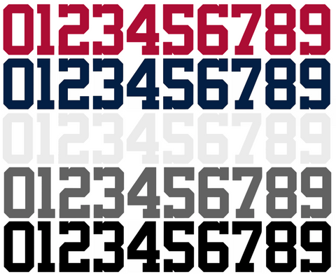 Washington Nationals Baseball Helmet Jersey Style Vinyl Number Decal Sheet Set of 50 #0-9 - Pick Color & Size