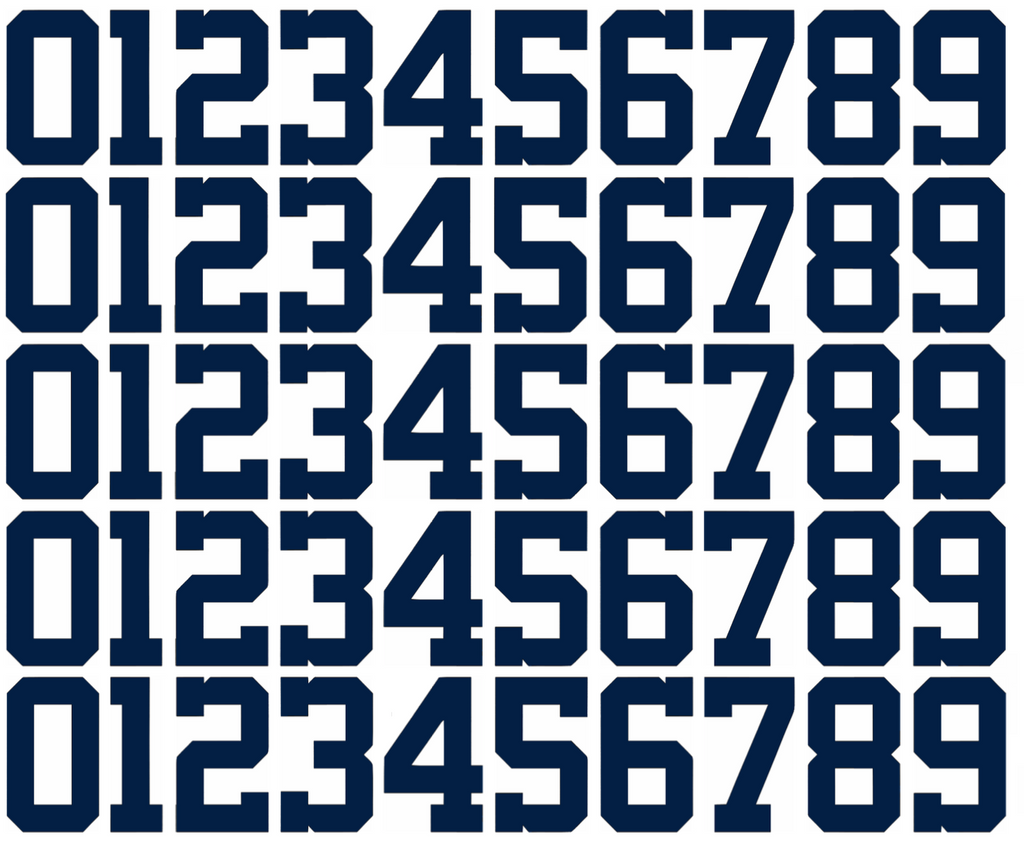 Washington Nationals Baseball Helmet Jersey Style Vinyl Number Decal Sheet Set of 50 #0-9 - Pick Color & Size