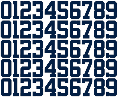 Washington Nationals Baseball Helmet Jersey Style Vinyl Number Decal Sheet Set of 50 #0-9 - Pick Color & Size