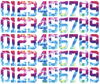 Washington Nationals Baseball Helmet Jersey Style Vinyl Number Decal Sheet Set of 50 #0-9 - Pick Color & Size