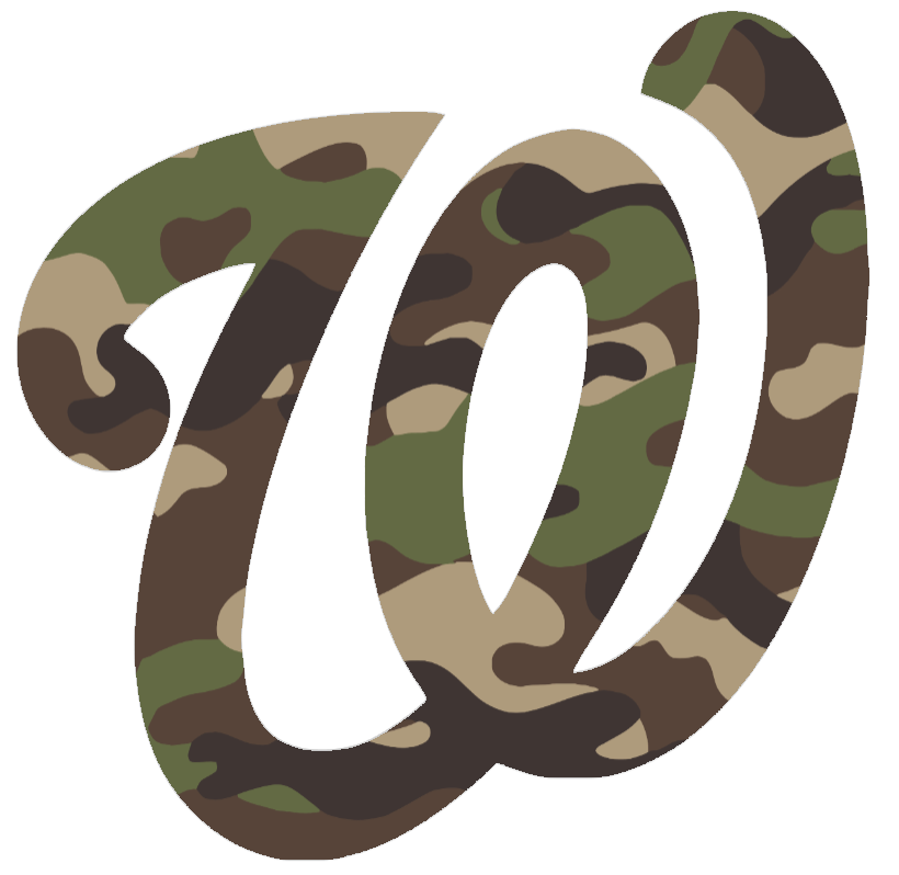 Washington Nationals Woodland Camo Camouflage Team Logo Premium DieCut Vinyl Decal PICK SIZE