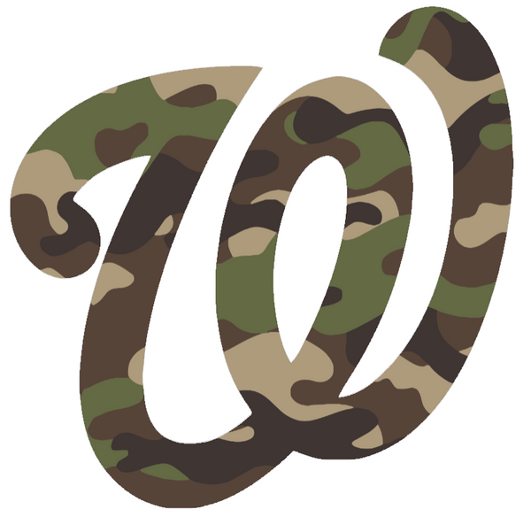 Washington Nationals Woodland Camo Camouflage Team Logo Premium DieCut Vinyl Decal PICK SIZE