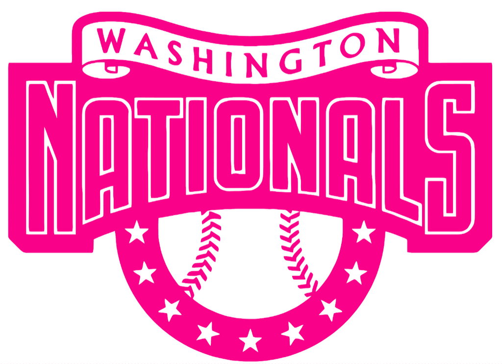 Washington Nationals Hot Pink Retro Throwback Logo Premium DieCut Vinyl Decal PICK SIZE