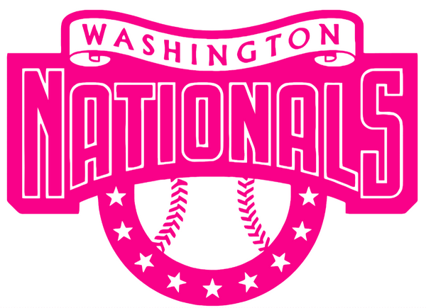 Washington Nationals Hot Pink Retro Throwback Logo Premium DieCut Vinyl Decal PICK SIZE