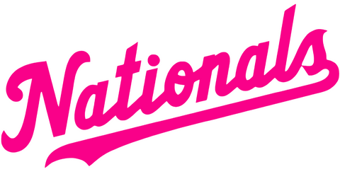 Washington Nationals Hot Pink Team Name Logo Premium DieCut Vinyl Decal PICK SIZE