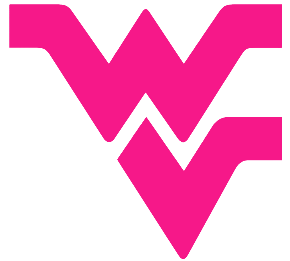 West Virginia Mountaineers Hot Pink Team Logo Premium DieCut Vinyl Decal PICK SIZE