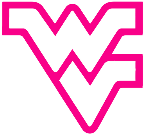 West Virginia Mountaineers Hot Pink Retro Throwback Logo Premium DieCut Vinyl Decal PICK SIZE