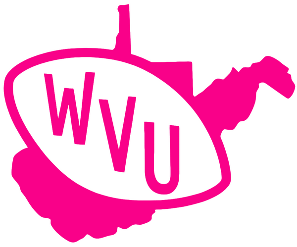 West Virginia Mountaineers Hot Pink Retro Throwback Logo Premium DieCut Vinyl Decal PICK SIZE