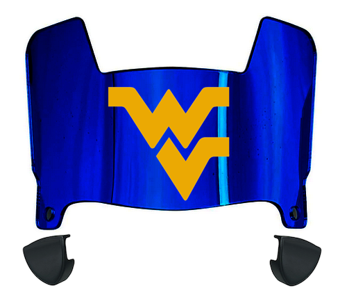 West Virginia Mountaineers Mini Football Helmet Visor Shield w/ Clips - PICK VISOR & LOGO COLOR