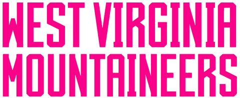 West Virginia Mountaineers Hot Pink Team Name Logo Premium DieCut Vinyl Decal PICK SIZE