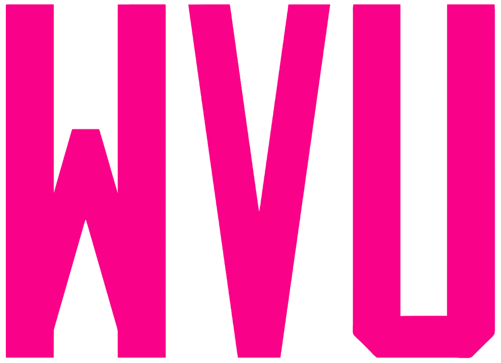 West Virginia Mountaineers Hot Pink WVU Logo Premium DieCut Vinyl Decal PICK SIZE