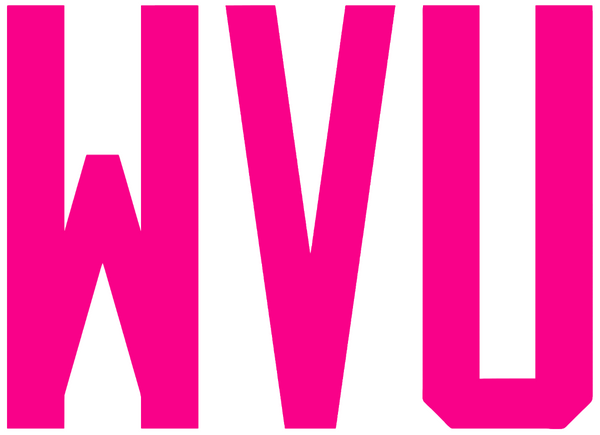 West Virginia Mountaineers Hot Pink WVU Logo Premium DieCut Vinyl Decal PICK SIZE