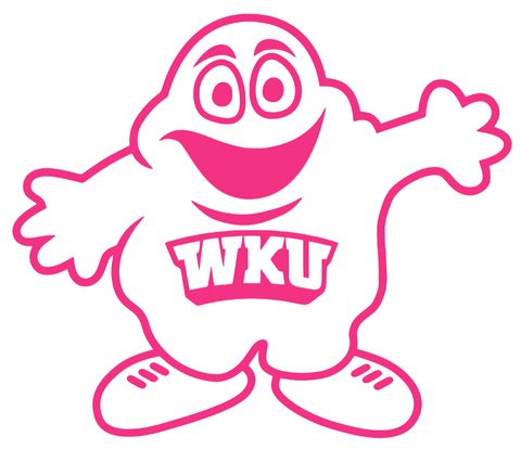 Western Kentucky Hilltoppers HOT PINK Big Red Mascot Logo Team Logo Premium DieCut Vinyl Decal PICK SIZE