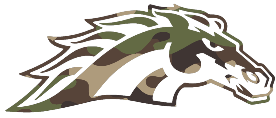 Western Michigan Broncos Woodland Camo Camouflage Mascot Logo Premium DieCut Vinyl Decal PICK SIZE
