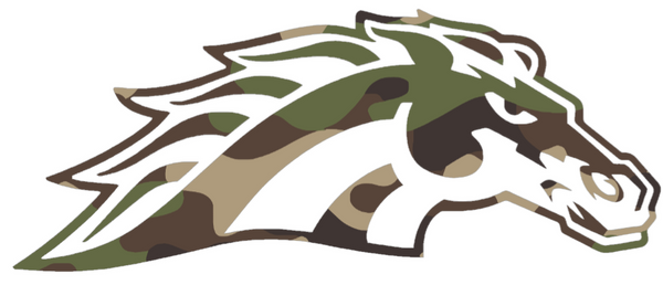 Western Michigan Broncos Woodland Camo Camouflage Mascot Logo Premium DieCut Vinyl Decal PICK SIZE