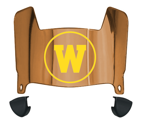 Western Michigan Broncos Mini Football Helmet Visor Shield w/ Clips - PICK VISOR & LOGO COLOR