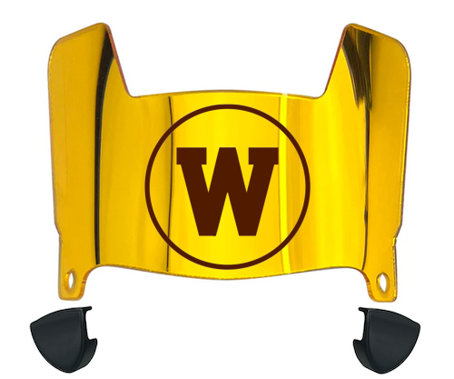 Western Michigan Broncos Mini Football Helmet Visor Shield w/ Clips - PICK VISOR & LOGO COLOR