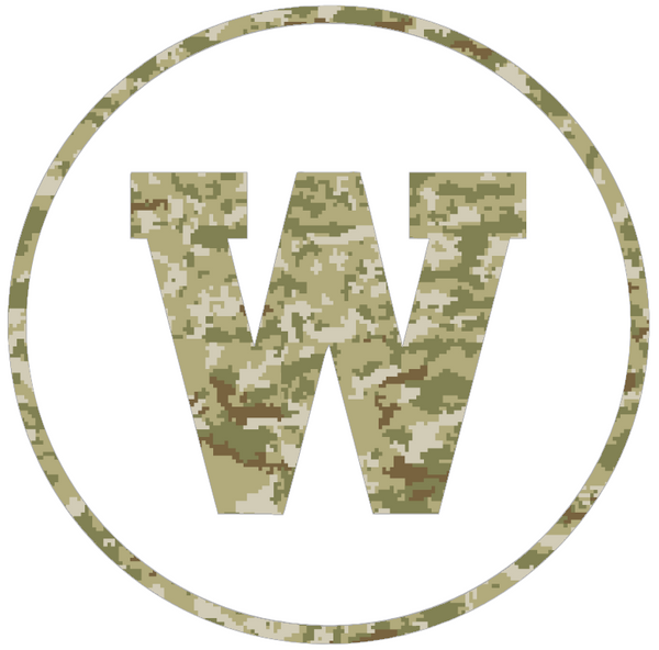 Western Michigan Broncos Team Logo Salute to Service Camouflage Camo Vinyl Decal PICK SIZE