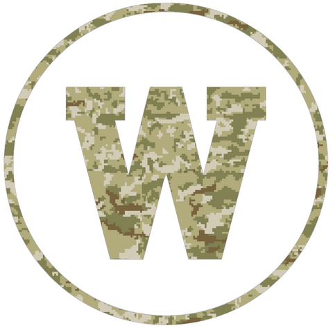 Western Michigan Broncos Team Logo Salute to Service Camouflage Camo Vinyl Decal PICK SIZE