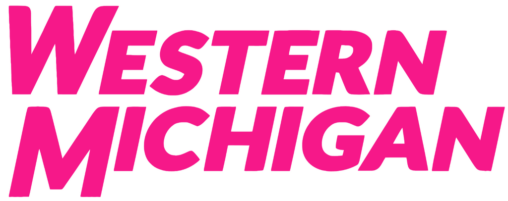 Western Michigan Broncos Hot Pink Team Name Logo Premium DieCut Vinyl Decal PICK SIZE