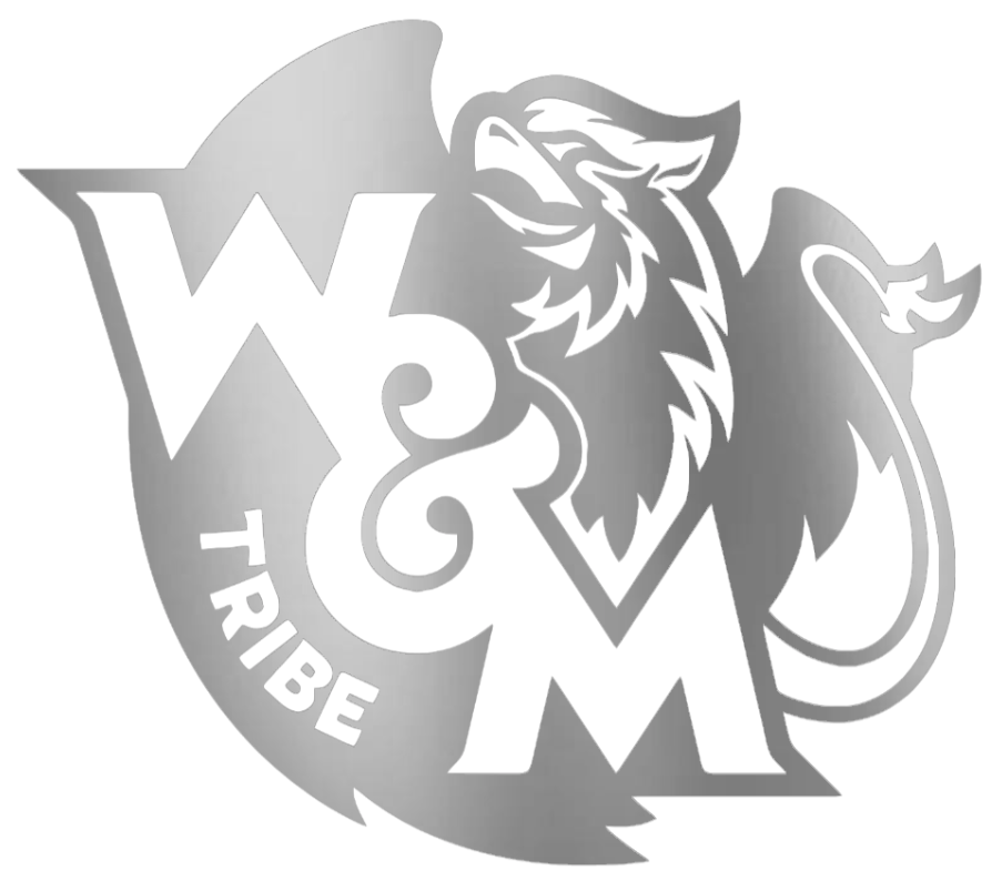 William and Mary Tribe SILVER CHROME MIRROR Team Logo Premium DieCut Vinyl Decal PICK SIZE