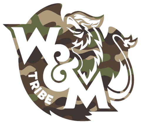 William and Mary Tribe Woodland Camo Camouflage Team Logo Premium DieCut Vinyl Decal PICK SIZE