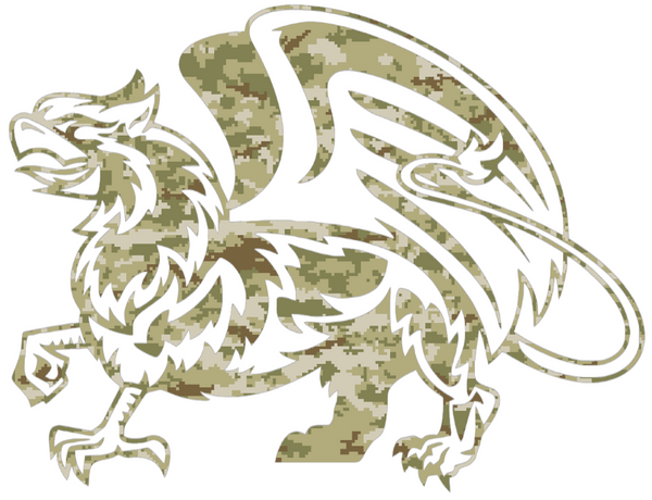William and Mary Tribe Mascot Logo Salute to Service Camouflage Camo Vinyl Decal PICK SIZE