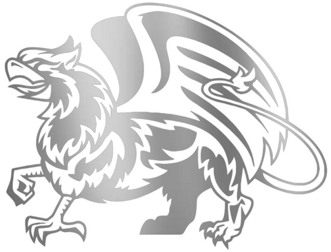 William and Mary Tribe SILVER CHROME MIRROR Mascot Logo Premium DieCut Vinyl Decal PICK SIZE