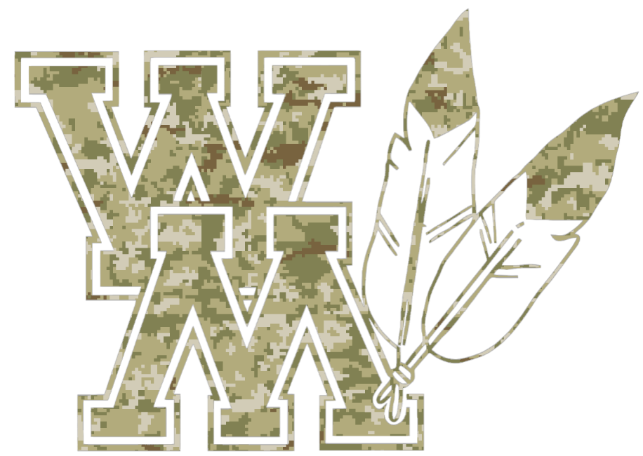 William and Mary Tribe Retro Throwback Logo Salute to Service Camouflage Camo Vinyl Decal PICK SIZE