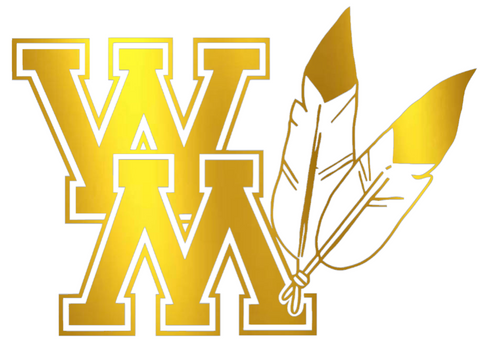 William and Mary Tribe GOLD CHROME MIRROR Retro Throwback Logo Premium DieCut Vinyl Decal PICK SIZE