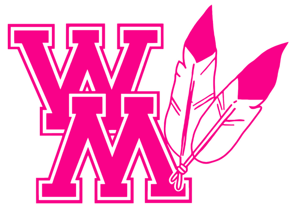 William and Mary Tribe Hot Pink Retro Throwback Logo Premium DieCut Vinyl Decal PICK SIZE