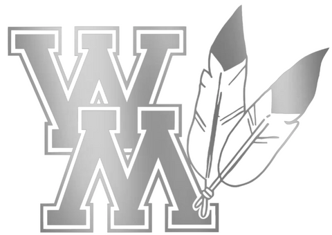 William and Mary Tribe SILVER CHROME MIRROR Retro Throwback Logo Premium DieCut Vinyl Decal PICK SIZE