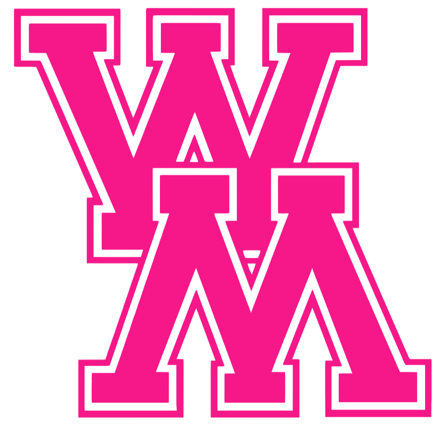 William and Mary Tribe Hot Pink Retro Throwback Logo Premium DieCut Vinyl Decal PICK SIZE