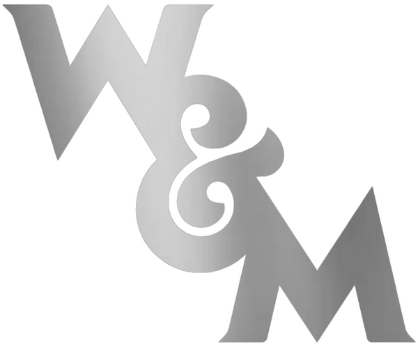William and Mary Tribe SILVER CHROME MIRROR W&M Logo Premium DieCut Vinyl Decal PICK SIZE